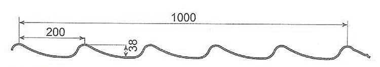 بلاط فولاذي 38-1000