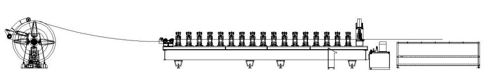 widespan roof sheeting roll forming machine layout