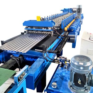 Máquina formadora de rollos de láminas onduladas para techos de alta velocidad Máquina formadora de rollos de láminas onduladas para techos de alta velocidad